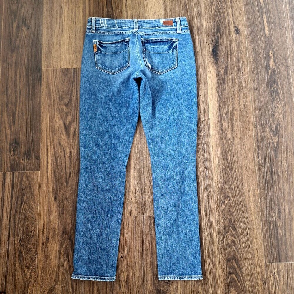 💙 Paige Skyline Ankle Pegs Denim Jeans Size 28 Distressed Comfy Casual - Picture 7 of 8
